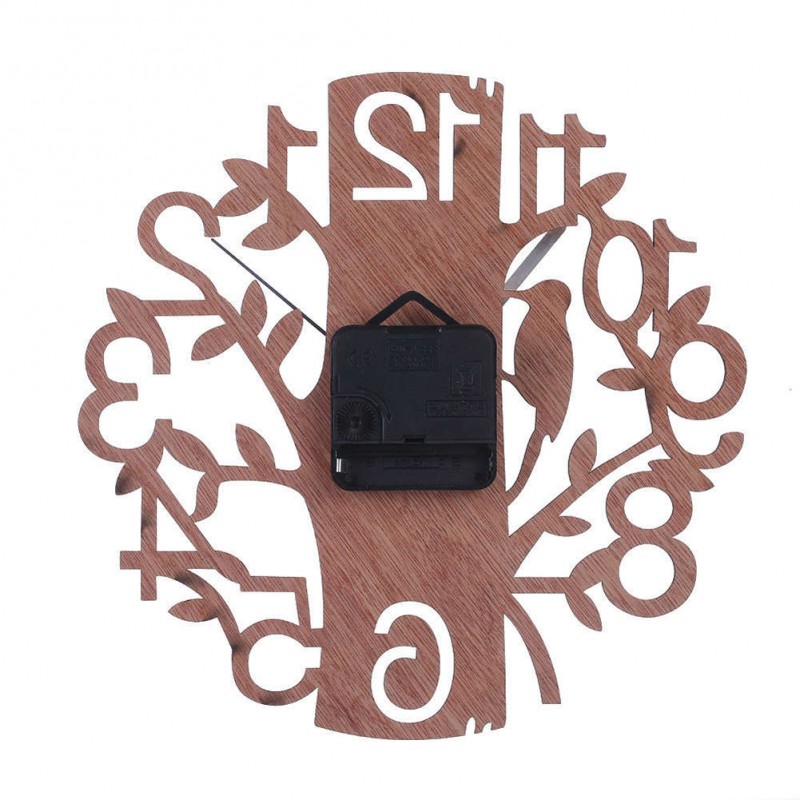 Tree Shape Wall Clock Real 3D Diy Wall Watches Living Room Home Decor