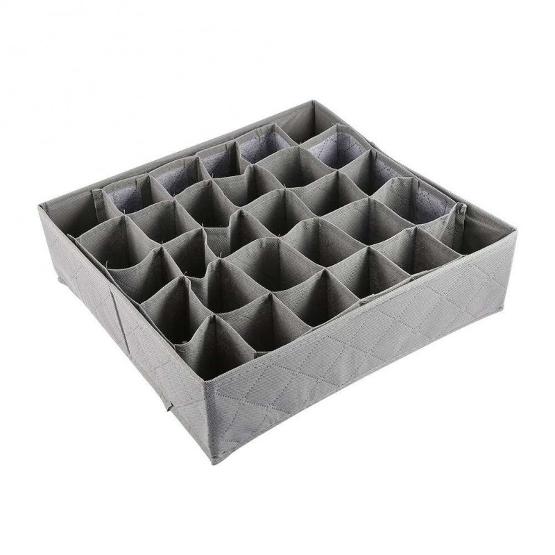 Household 30 Cell Wardrobe Underwear Organizer Detachable Ties Storage Box