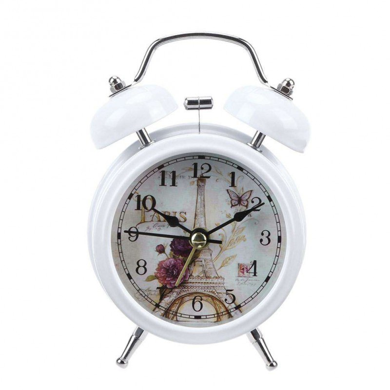 Vintage Bell Alarm Clock Silent No Ticking Desk Table Bedroom Clock(1)