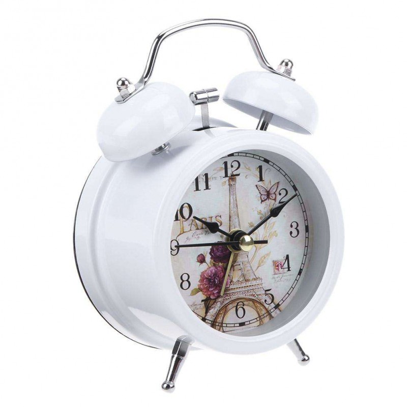 Vintage Bell Alarm Clock Silent No Ticking Desk Table Bedroom Clock(1)