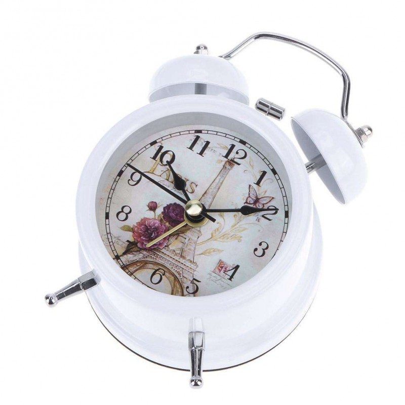 Vintage Bell Alarm Clock Silent No Ticking Desk Table Bedroom Clock(1)