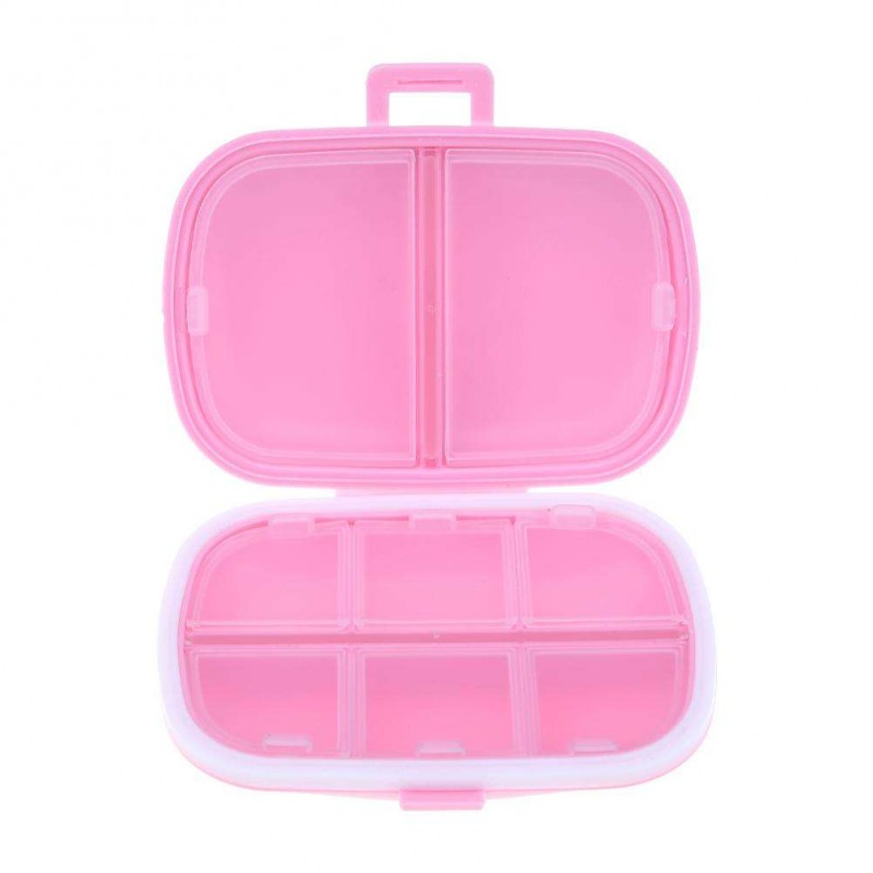 Portable Pills Storage Sealing Box Mini Jewelry Holder Organizer(Pink)