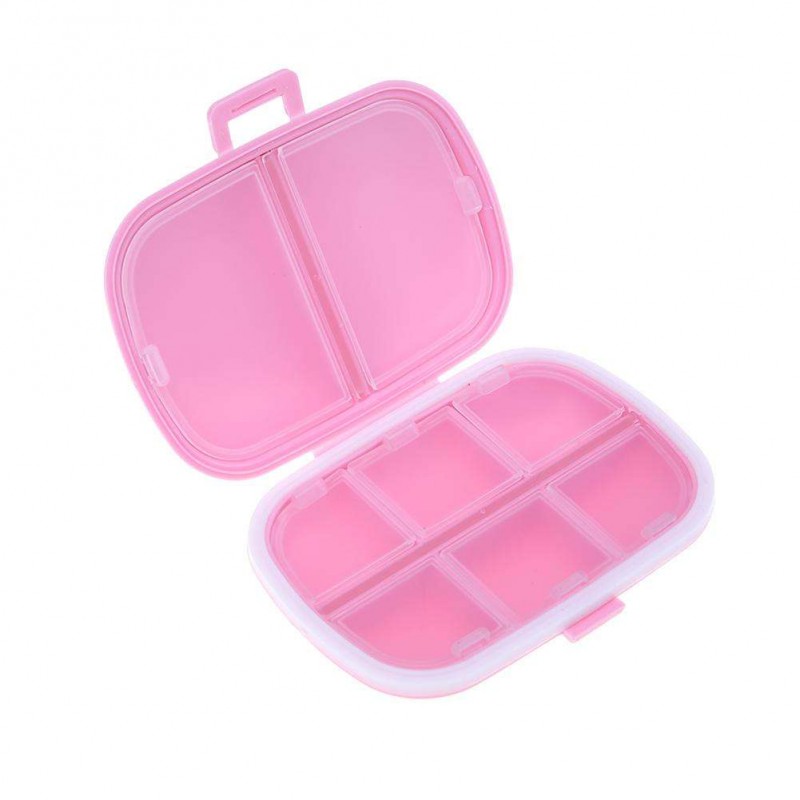 Portable Pills Storage Sealing Box Mini Jewelry Holder Organizer(Pink)