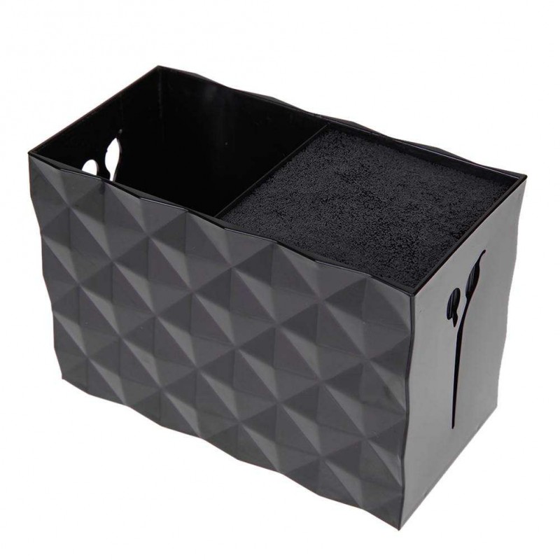 Non Slip Socket Hair Scissor Comb Hair Clips Storage Box Stand Case(Black)