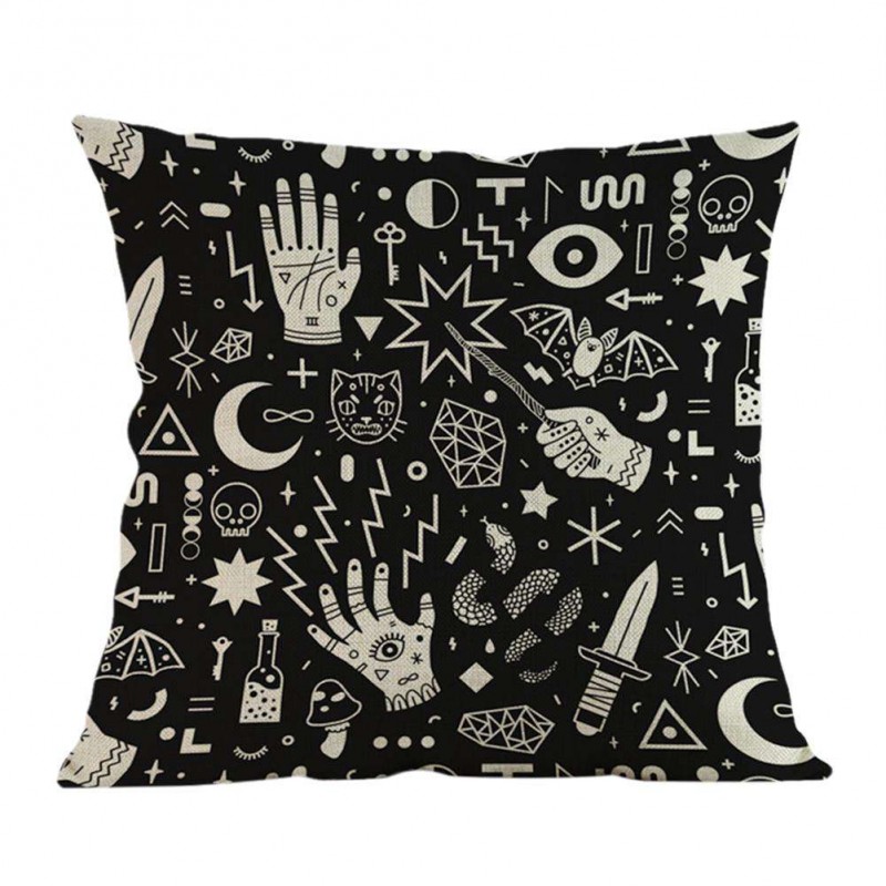 Starry Moon Linen Throw Pillow Case Wais...