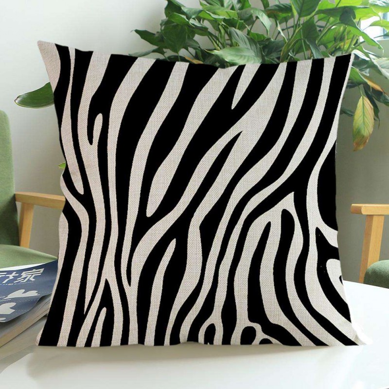 Zebra Stripe Print Pillow Case Pillowslip Waist Cushion Cover Home Decor(B)