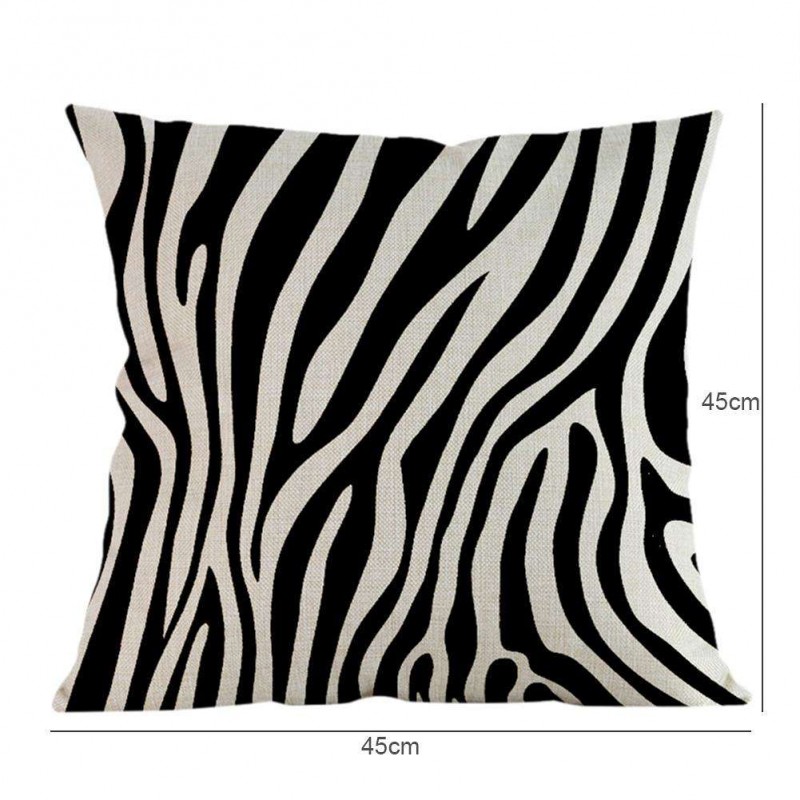 Zebra Stripe Print Pillow Case Pillowslip Waist Cushion Cover Home Decor(B)