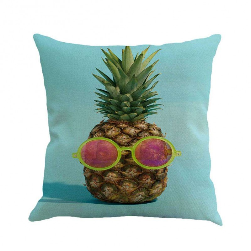 Pineapple Printed Linen Sofa Bed Pillow ...