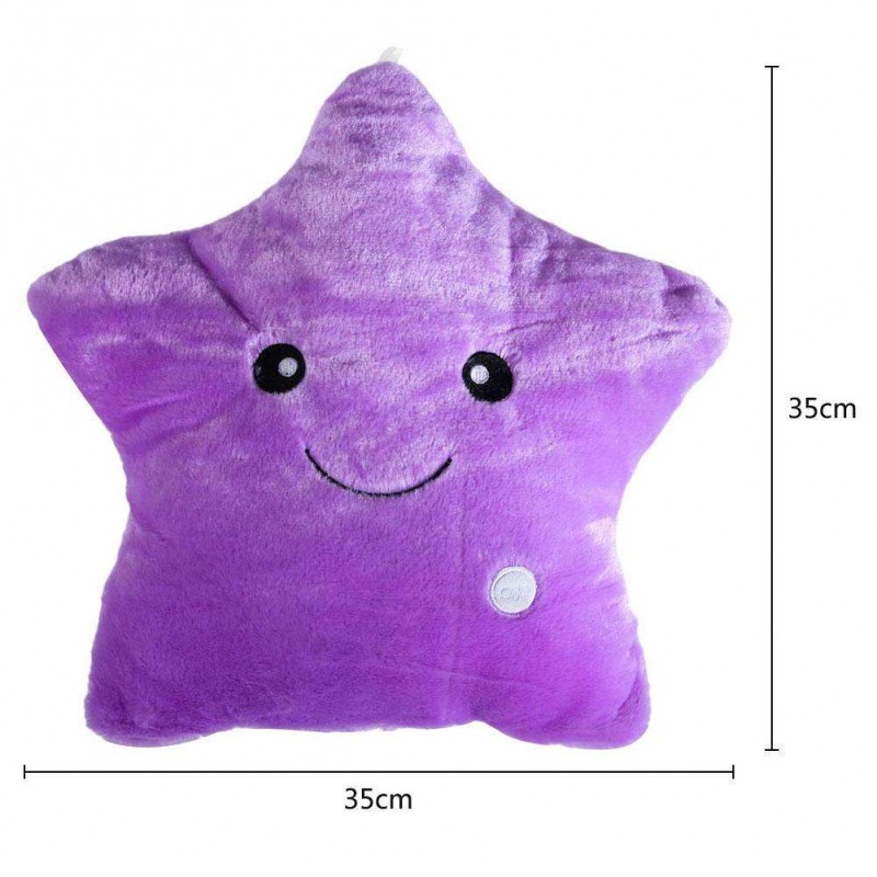 Small Colorful Stars Luminous Led Light Plush Pillow Toy No Battery(Purple)