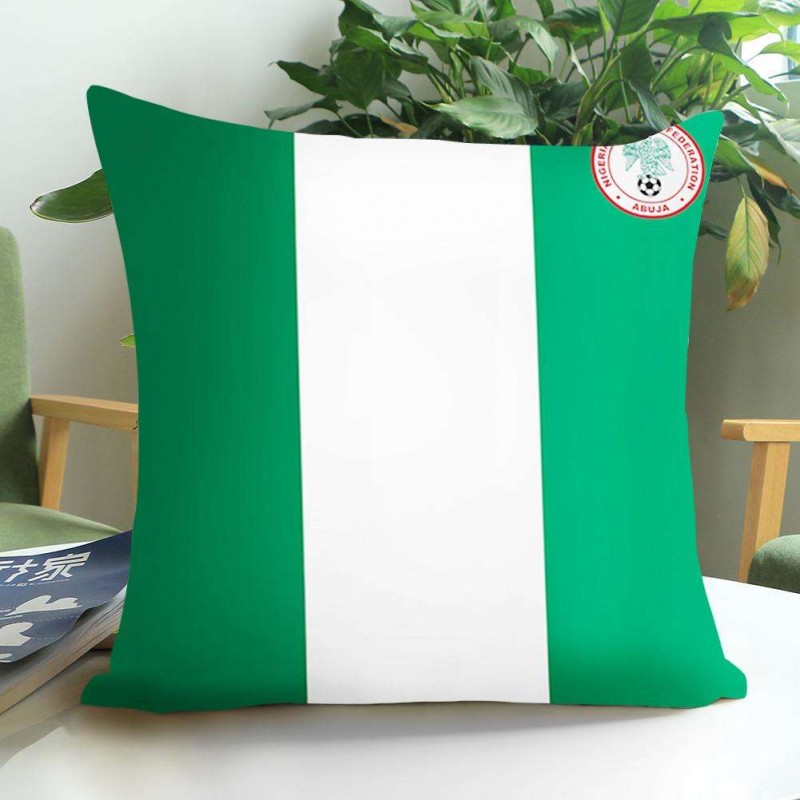 Russia World Cup National Flag Print Cushion Cover Pillow Case(Nigeria