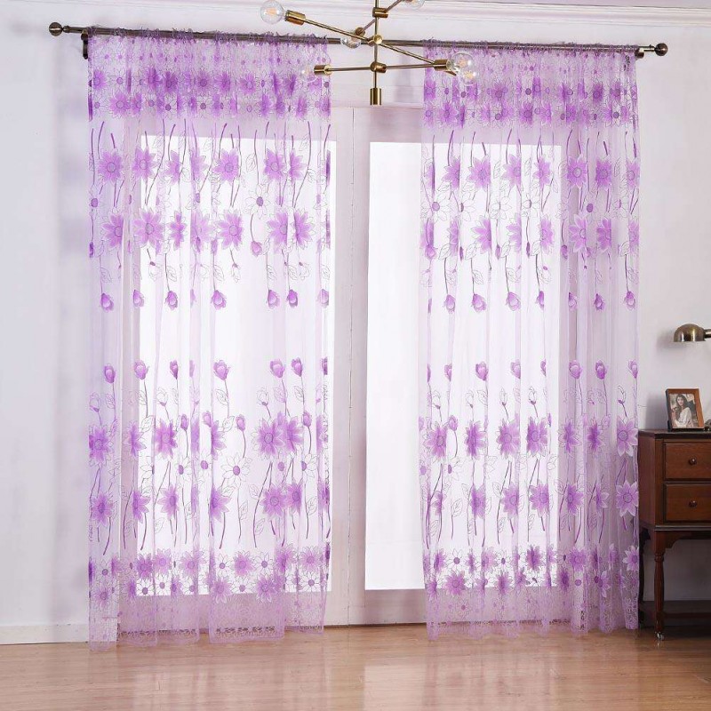 Sunflower Yarn Tulle Curtain Window Curt...