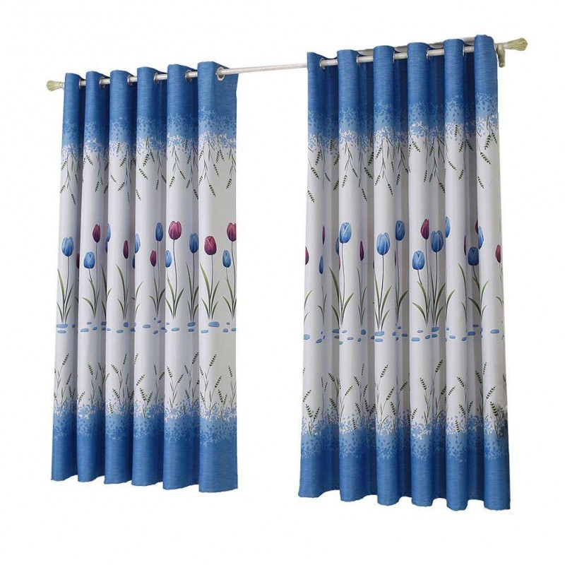 Tulips Print Blackout Window Curtain Pun...