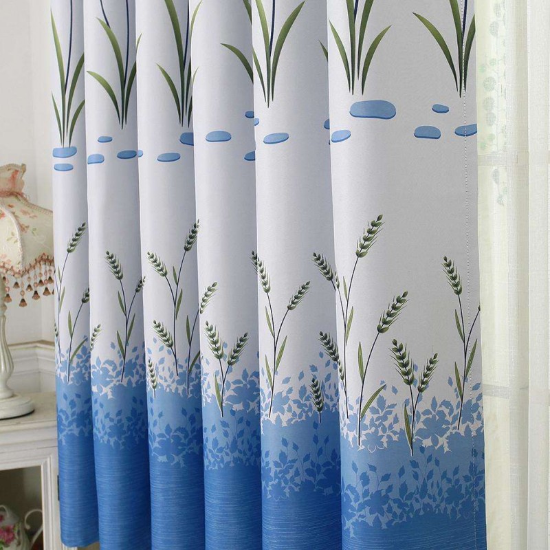 Tulips Print Blackout Window Curtain Punching Purdah Shading Screen Drape