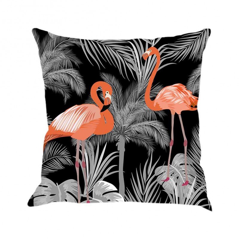 Bird Printing Breathable Linen Pillowcas...