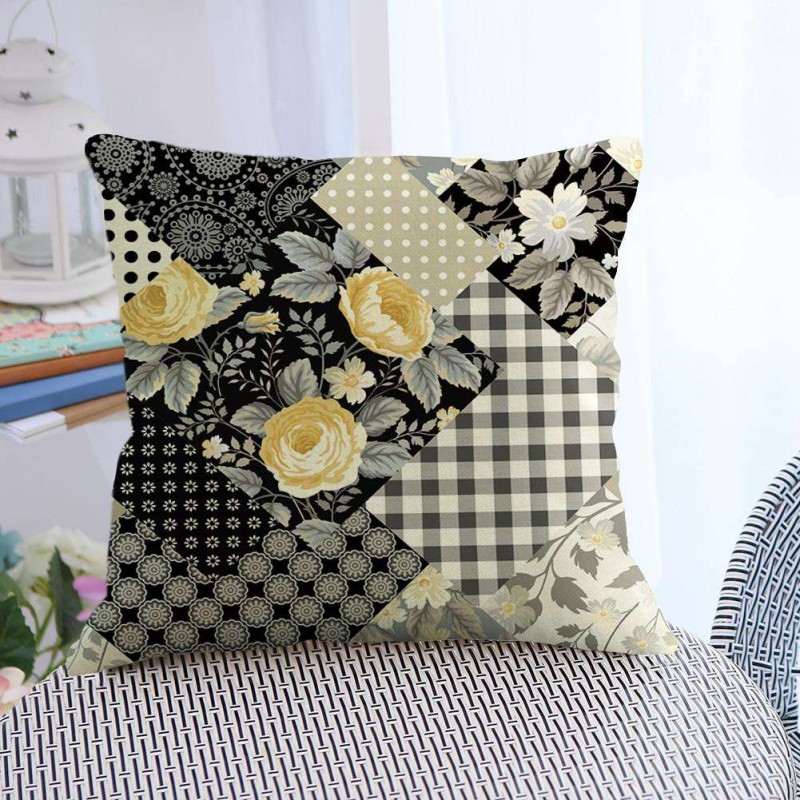 Flowers Print Breathable Moisture Absorption Pillowcase Cushion Cover(A)