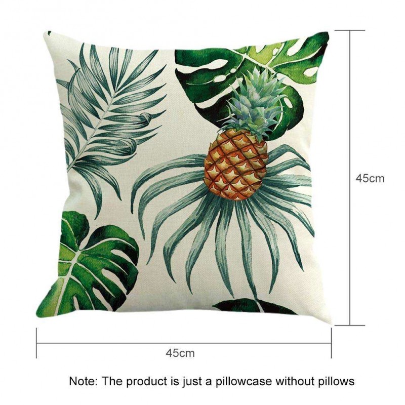 Pineapple Pattern Breathable Pillowcase Waist Cushion Cover Home Decor(A)