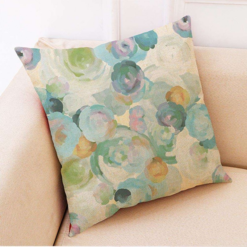 European American Animal Flower Cotton Linen Pillow Case Cushion Cover(1)