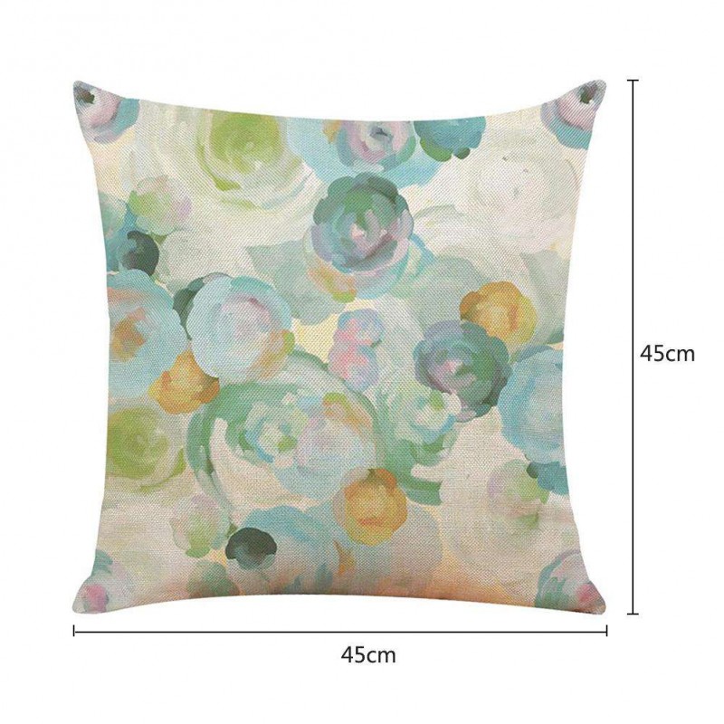 European American Animal Flower Cotton Linen Pillow Case Cushion Cover(1)