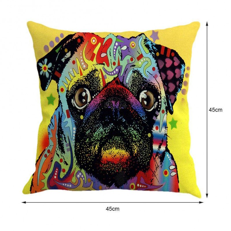 Dog Print Water Absorption Breathable Pillowcase Cushion Cover Home Decor(A