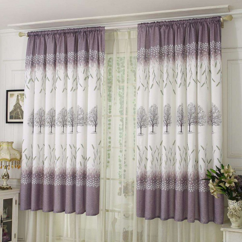 Wheat Tree Print Shading Window Curtain ...