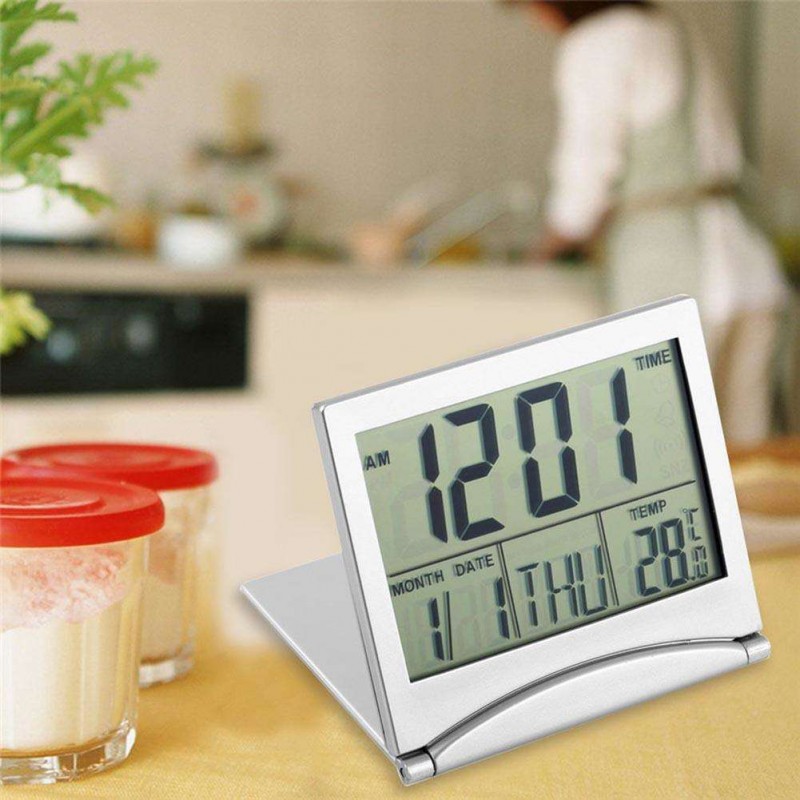 Folding LCD Thermometer Calendar Alarm D...