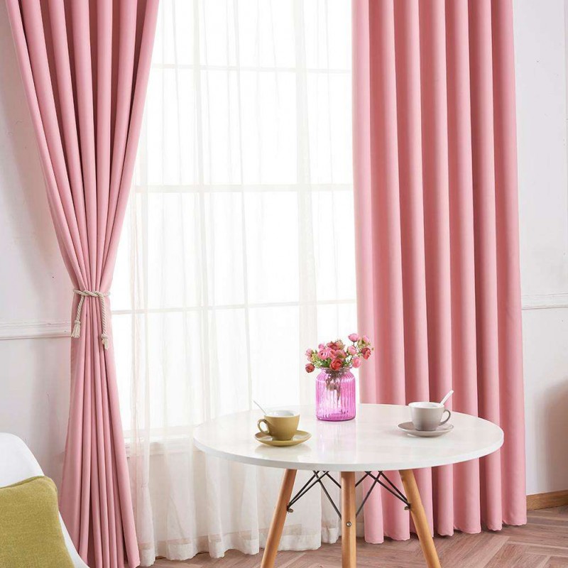 Modern Blackout Curtains for Window Blinds Drapes for Living Room(Pink)