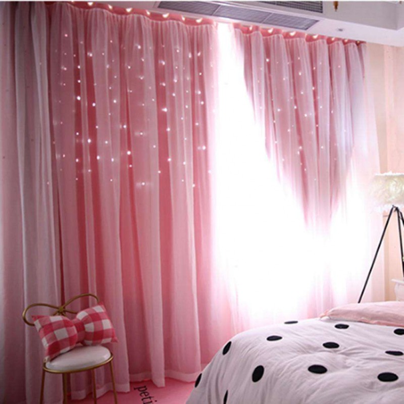 1pc Hollowed Star Shading Window Curtain...