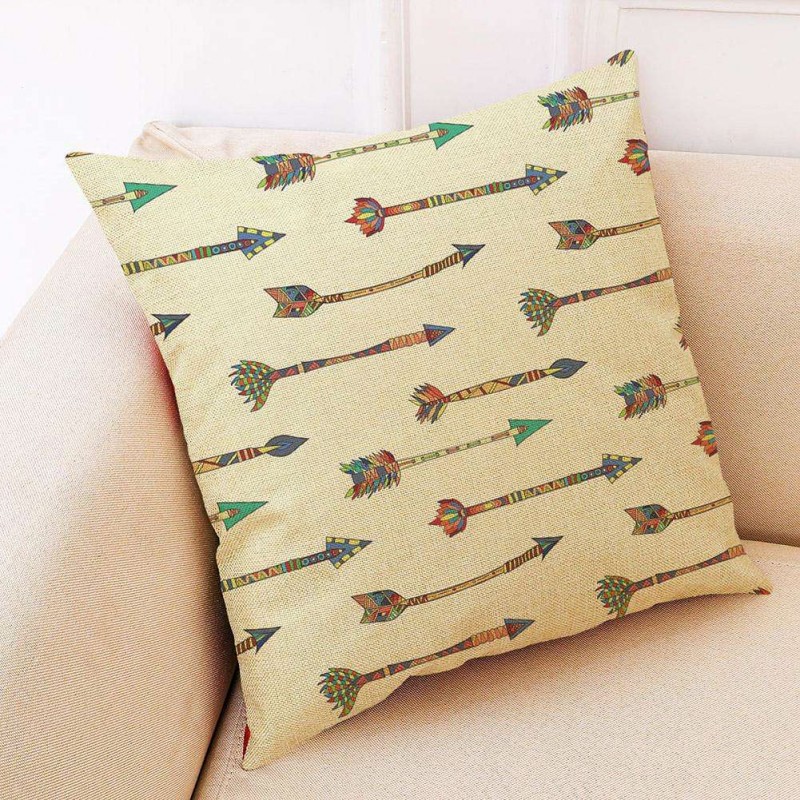 Arrow Printing Pillow Case Cotton Linen Sofa Cushion Cover Home Car Decor/1