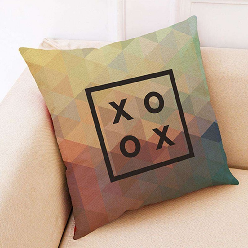 XOXO Pillow Case Cotton Linen Cushion Cover Pillow Cover Sofa Car Decor(1)