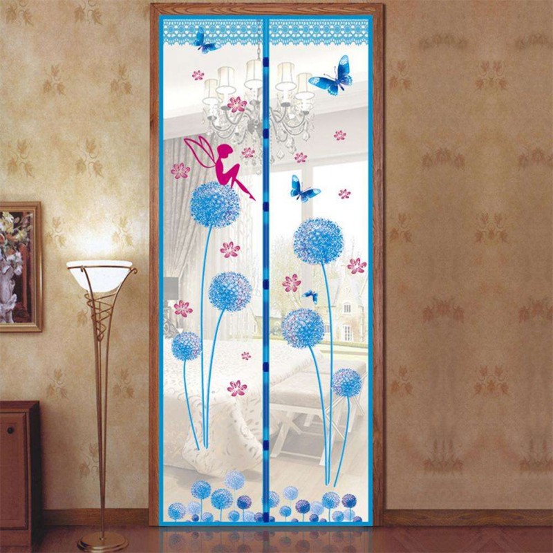 Magnetic Curtains Door Screen Anti-insect Curtain Mosquito Net(Sky Blue)