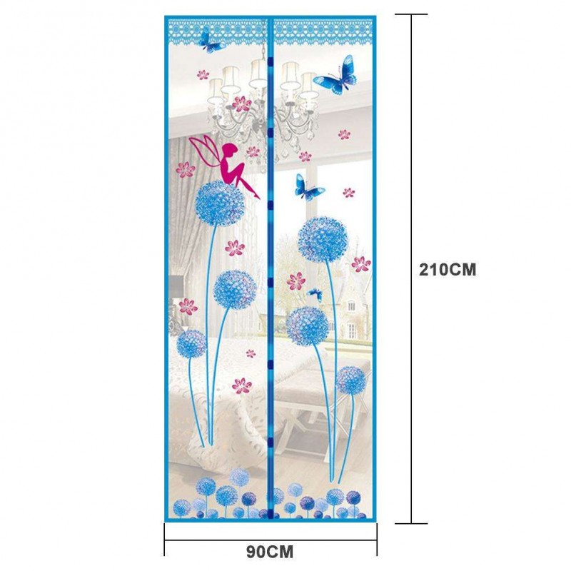 Magnetic Curtains Door Screen Anti-insect Curtain Mosquito Net(Sky Blue)