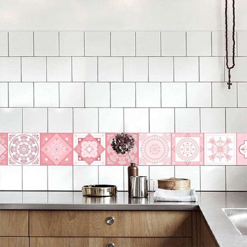 European Retro Flower Pattern Self-adhesive Tiles Wall Stickers Decals(B)