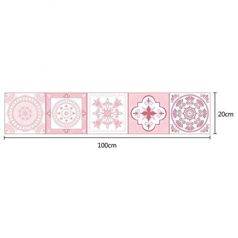 European Retro Flower Pattern Self-adhesive Tiles Wall Stickers Decals(B)