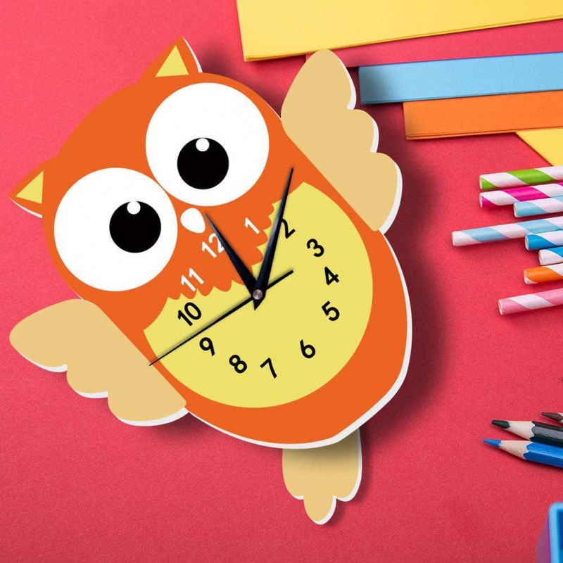 Cartoon Animal Wooden Wall Clock Bedroom...