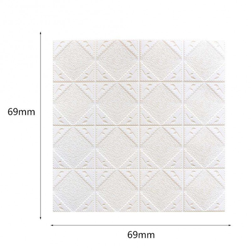 DIY Self Adhesive PE Foam 3D Wall Sticker Anti-Crash Home Decor (White)