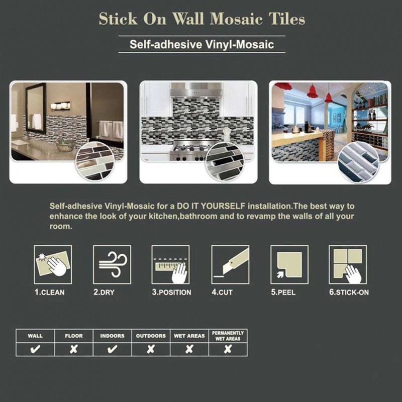 DIY Self Adhesive 3D Elastic Tile Wall Stickers Anti-crash Decals (Square)