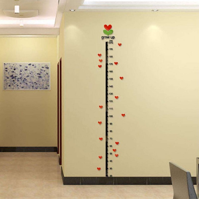 1.8m Tree Bud 3D Acrylic Height Measure Growth Chart Wall Sticker Ruler