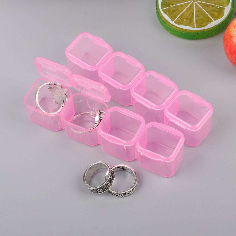 28 Grids Storage Box Plastic Nail Tools Jewelry Case Organizer Holder (Rose