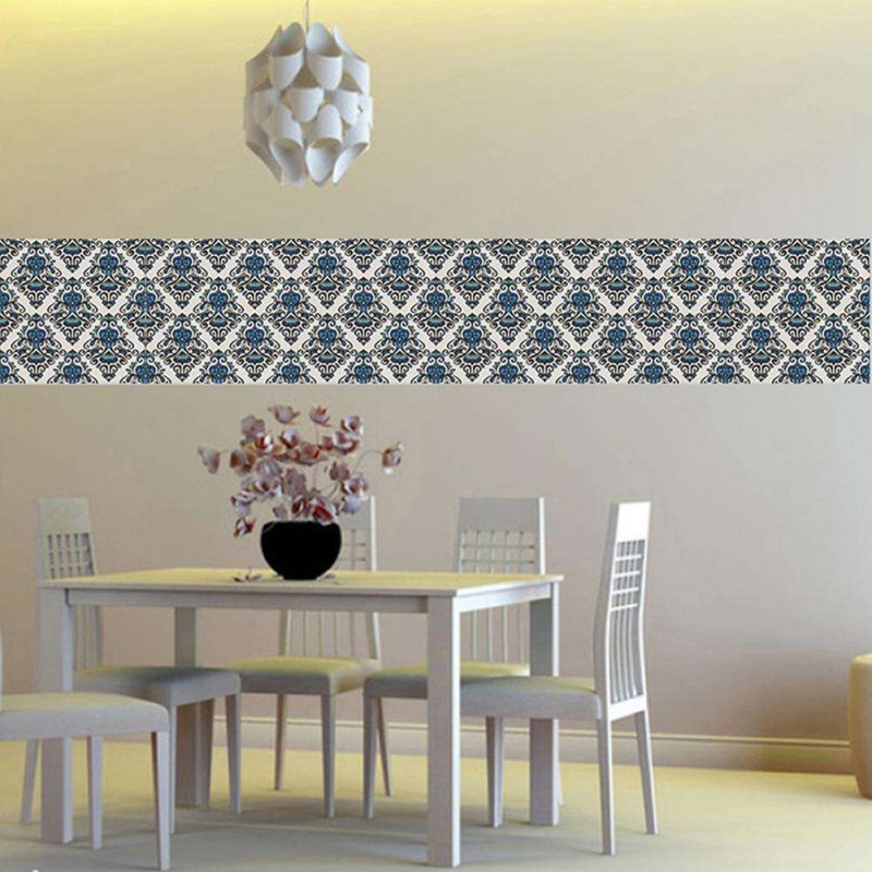 5pcs 3D DIY Waterproof Anti Oil PVC Self Adhesive Tile Waist Wall Stickers