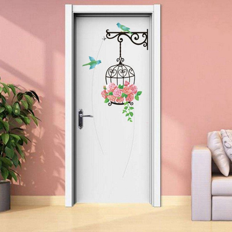 1pc Green Double Sided Waterproof Wall Sticker Removable Wall Paster Decor