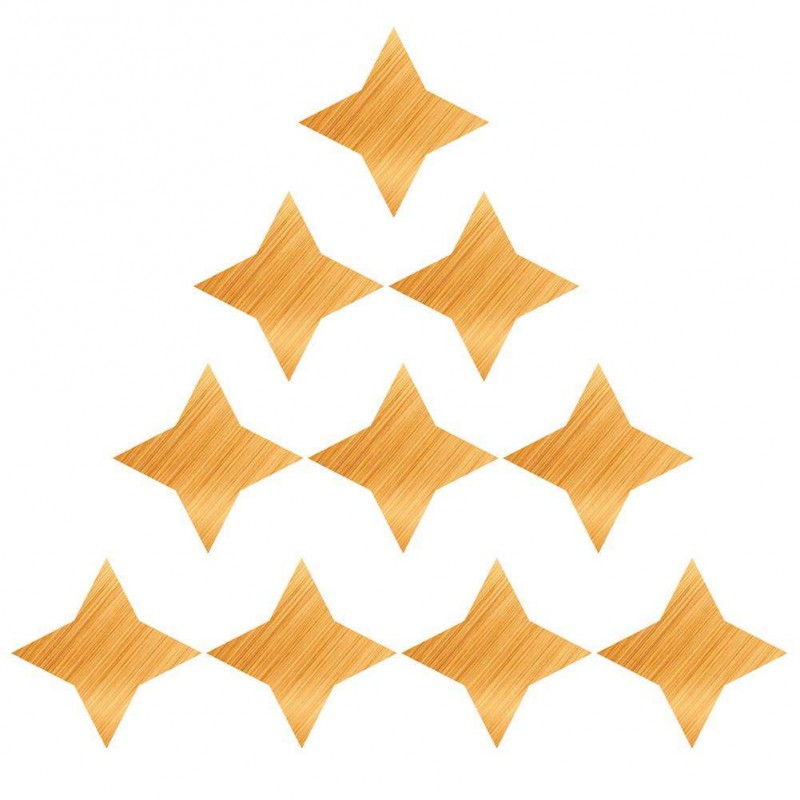 10pcs/set Star Waterproof 3D DIY Self-adhesive Tile Wall Stickers (Gold)