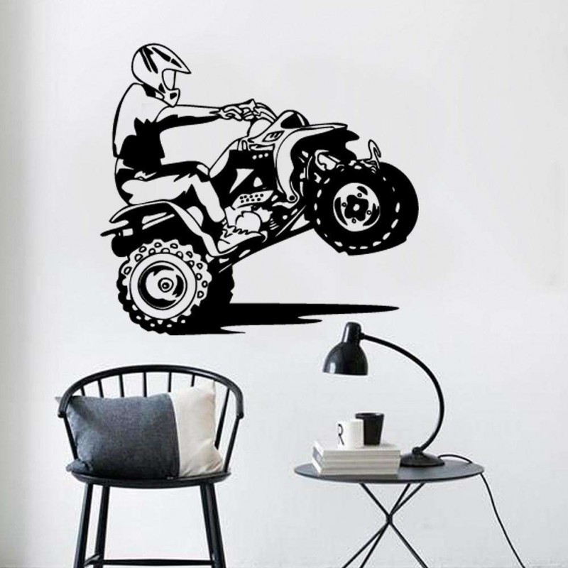 Removable Motorcycle Driver PVC Wall Stickers Waterproof Living Room Decals