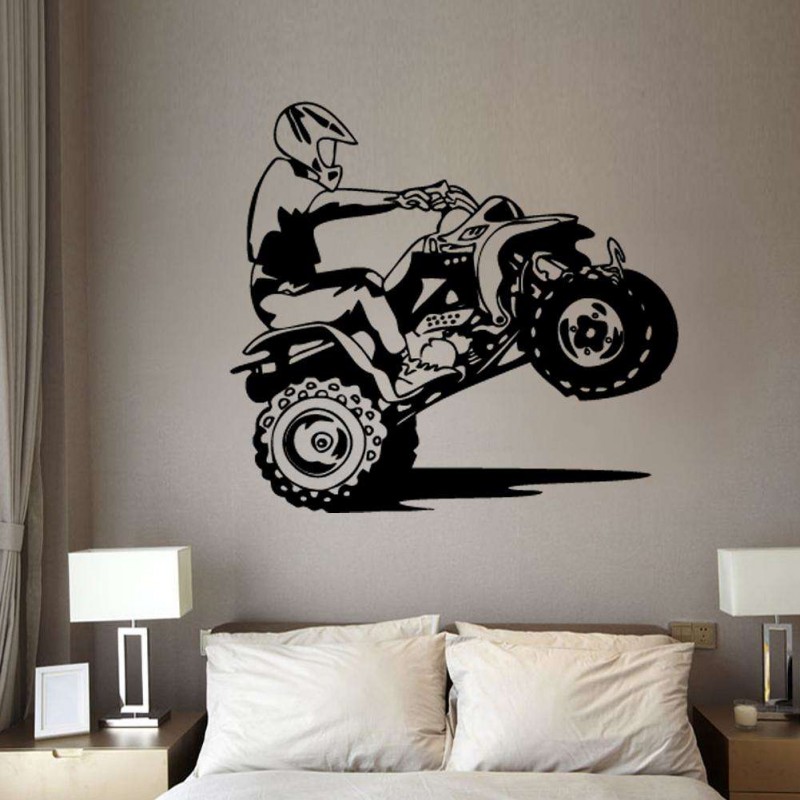 Removable Motorcycle Driver PVC Wall Stickers Waterproof Living Room Decals