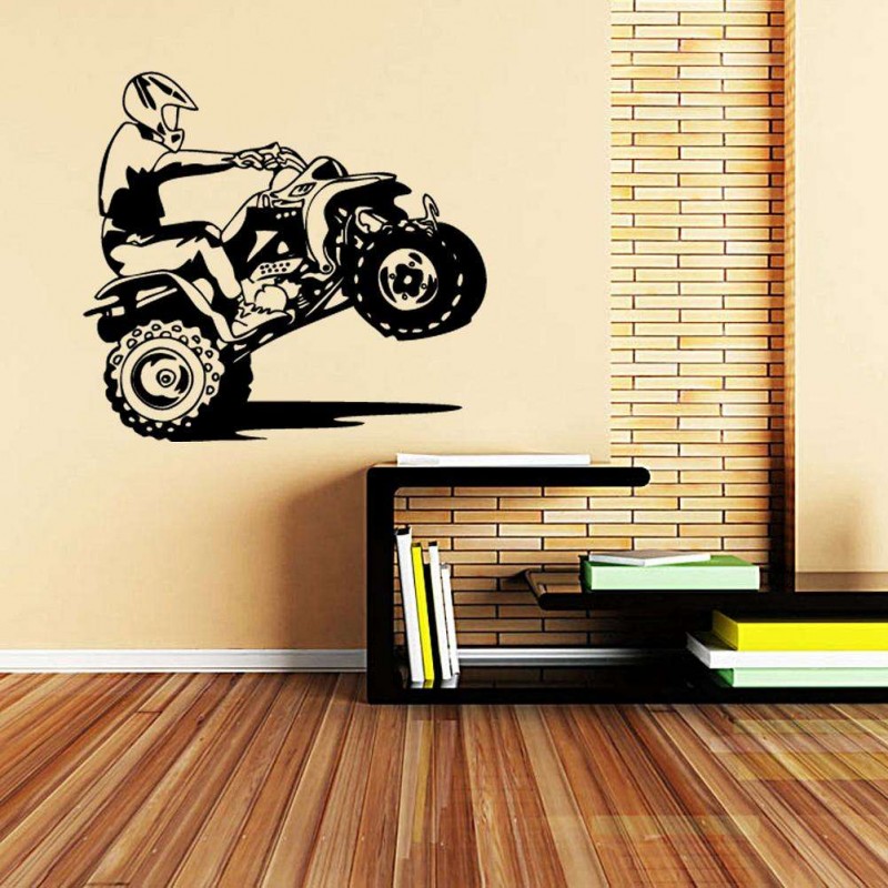 Removable Motorcycle Driver PVC Wall Stickers Waterproof Living Room Decals