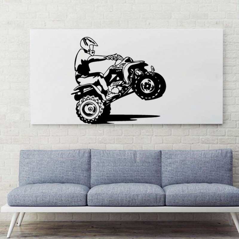 Removable Motorcycle Driver PVC Wall Stickers Waterproof Living Room Decals