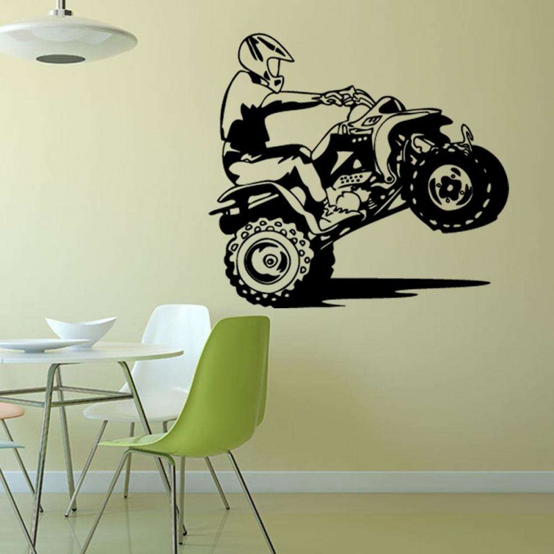 Removable Motorcycle Driver PVC Wall Stickers Waterproof Living Room Decals