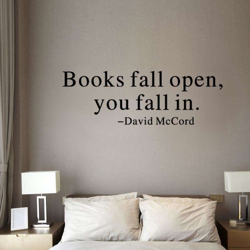 Book Quotes Letter Removable Wall Stickers Waterproof Study Library Decals