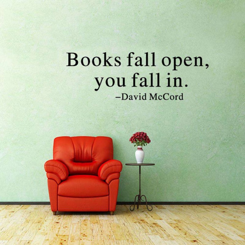 Book Quotes Letter Removable Wall Stickers Waterproof Study Library Decals