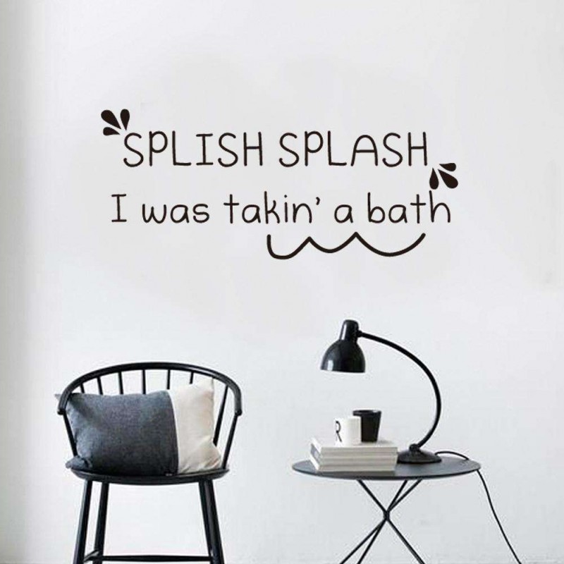 Removable PVC Wall Stickers Funny Letters Waterproof Bathroom Decor Decals