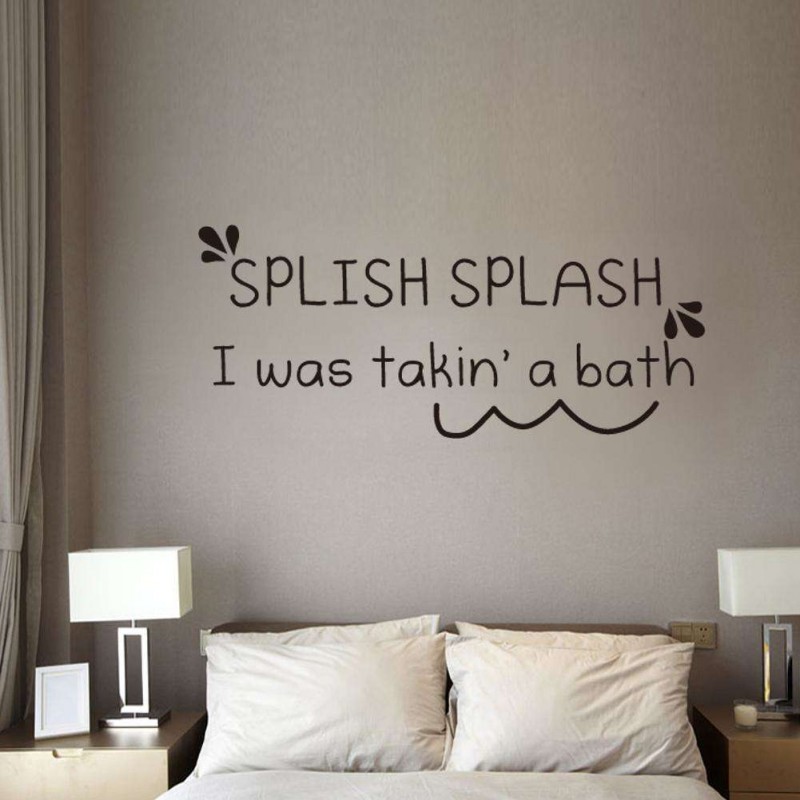 Removable PVC Wall Stickers Funny Letters Waterproof Bathroom Decor Decals